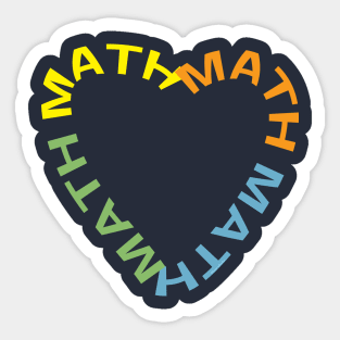 Math Heart Text White Sticker